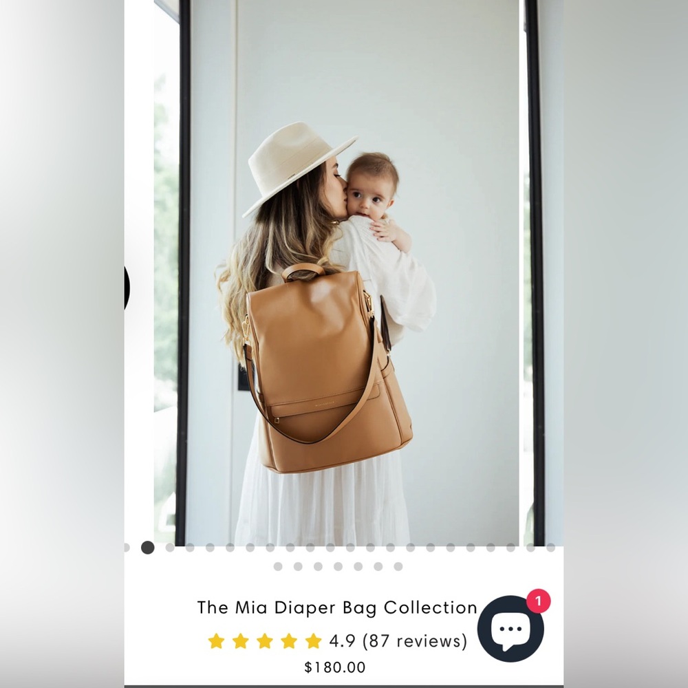 Mia + Sophia Vegan Leather Diaper Bag Backpack w all accessories like new